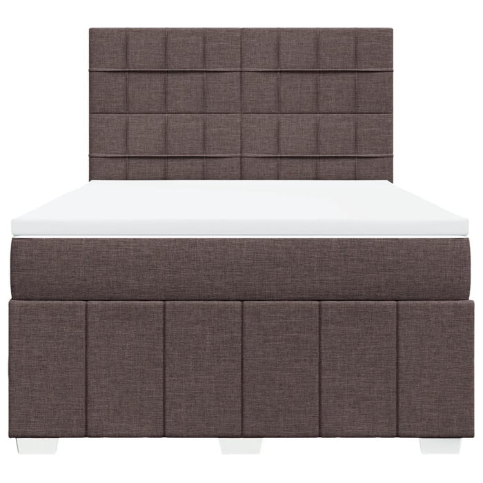 Pat box spring cu saltea, maro închis, 160x200 cm, textil WALTI