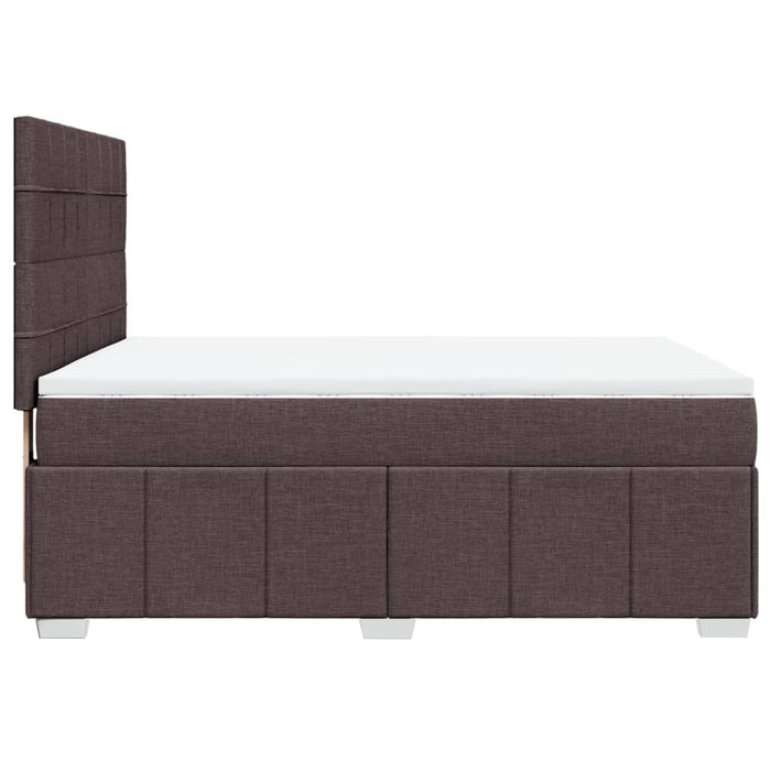Pat box spring cu saltea, maro închis, 160x200 cm, textil WALTI
