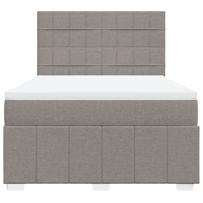 Pat box spring cu saltea, gri taupe, 160x200 cm material textil - WALTI WALTI