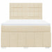 Pat box spring cu saltea, crem, 160x200 cm, material textil - WALTI WALTI