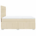 Pat box spring cu saltea, crem, 160x200 cm, material textil - WALTI WALTI