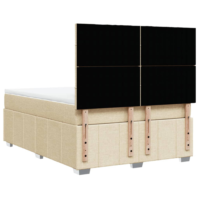 Pat box spring cu saltea, crem, 160x200 cm, material textil - WALTI WALTI