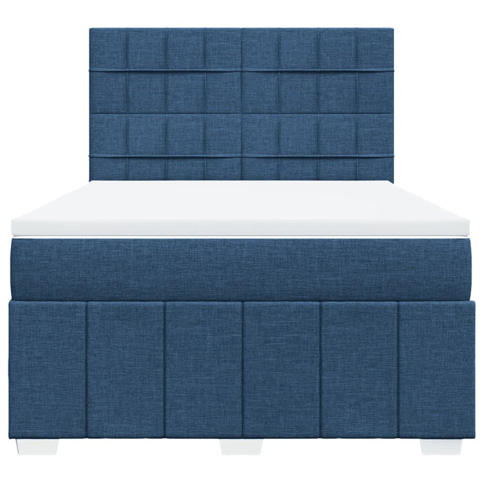 Pat continental cu saltea, albastru, 160x200cm, material textil - WALTI WALTI