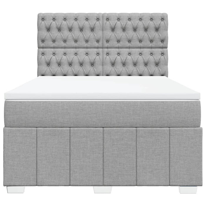 Pat continental cu saltea, gri deschis, 160x200 cm, textil WALTI