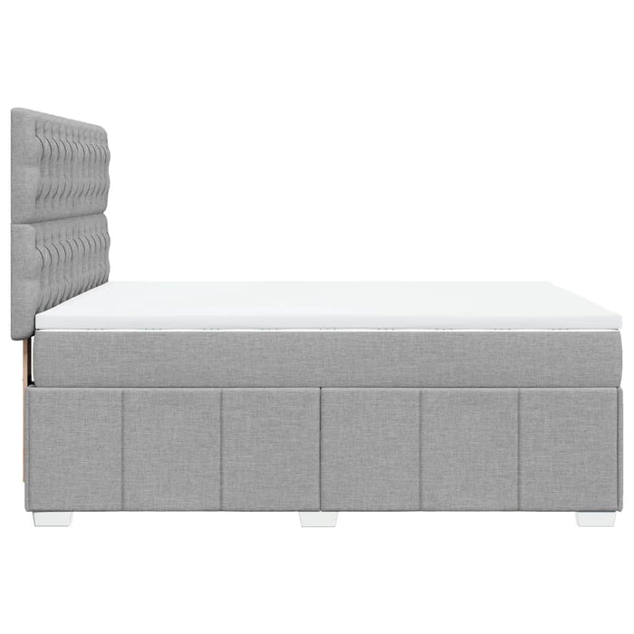 Pat continental cu saltea, gri deschis, 160x200 cm, textil WALTI