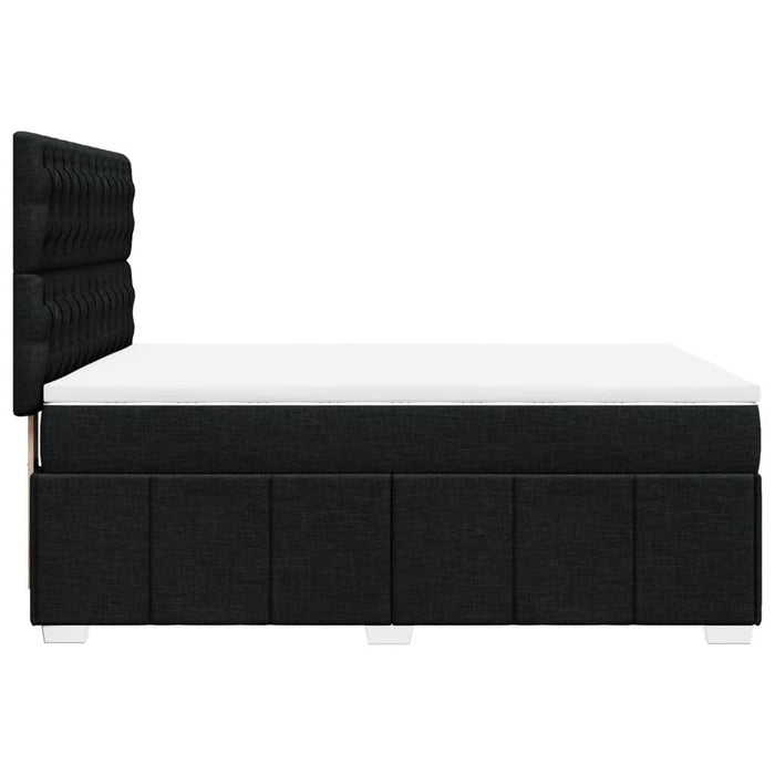 Pat box spring cu saltea, negru, 160x200 cm, textil - WALTI WALTI