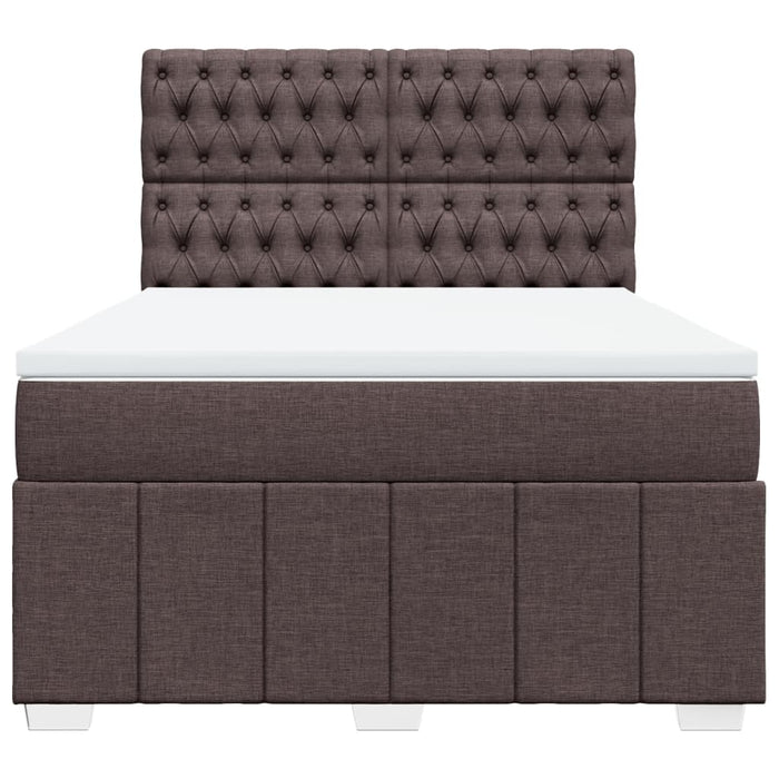 Pat box spring cu saltea, maro închis, 160x200 cm, textil - WALTI WALTI
