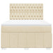 Pat box spring cu saltea, crem, 160x200 cm, material textil - WALTI WALTI