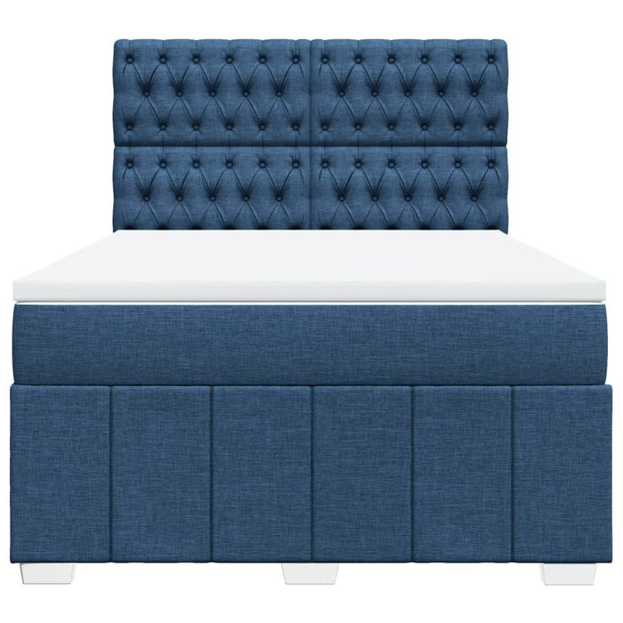 Pat continental cu saltea, albastru, 160x200cm, material textil - WALTI WALTI