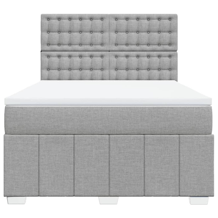 Pat continental cu saltea, gri deschis, 160x200 cm, textil WALTI