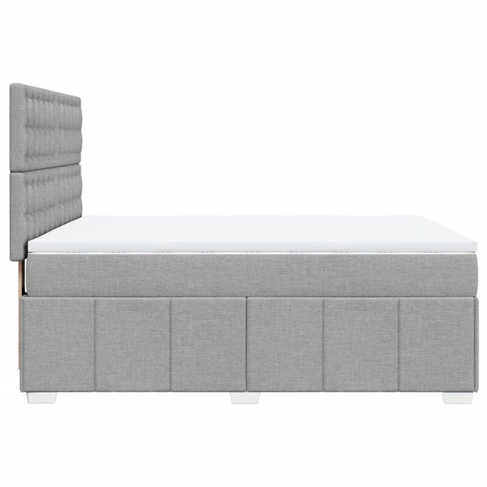 Pat continental cu saltea, gri deschis, 160x200 cm, textil WALTI