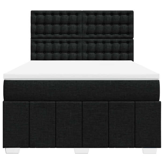 Pat box spring cu saltea, negru, 160x200 cm, textil - WALTI WALTI