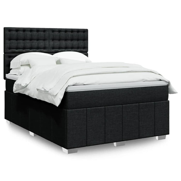 Pat box spring cu saltea, negru, 160x200 cm, textil - WALTI WALTI