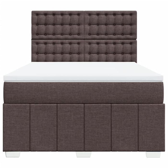 Pat box spring cu saltea, maro închis, 160x200 cm, textil - WALTI WALTI