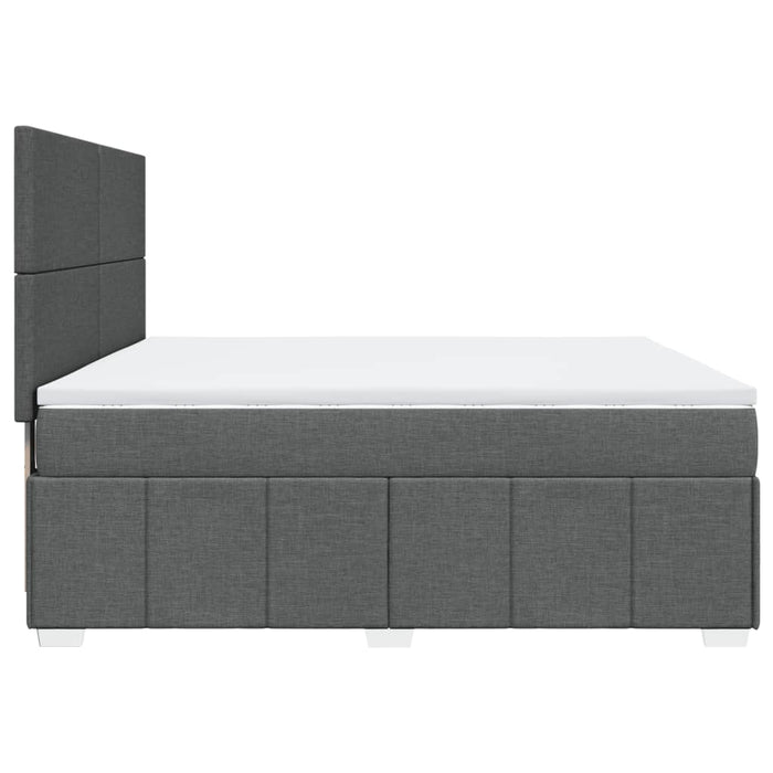 Pat box spring cu saltea, gri închis, 180x200 cm, textil - WALTI WALTI