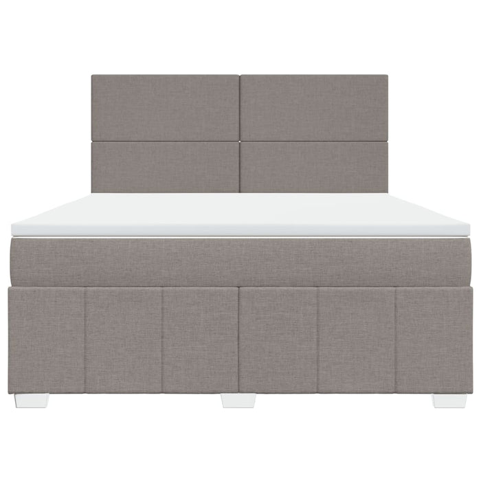 Pat continental cu saltea, gri taupe, 180x200 cm, textil WALTI