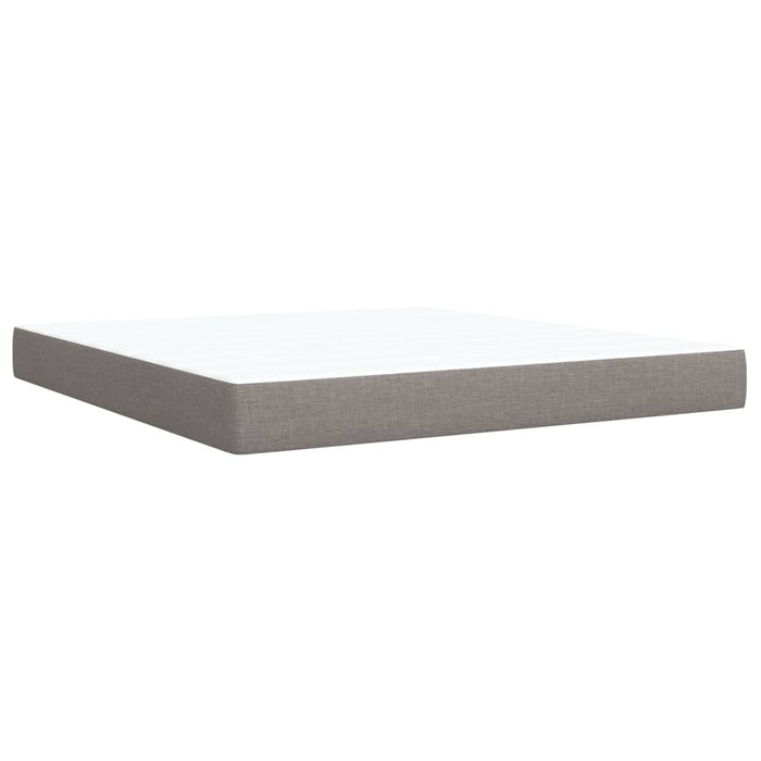 Pat continental cu saltea, gri taupe, 180x200 cm, textil WALTI