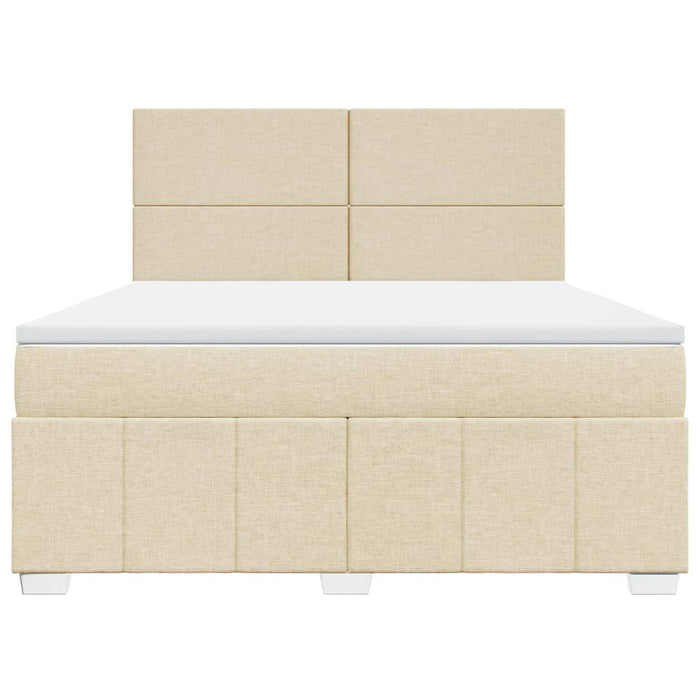 Pat continental cu saltea, crem, 180x200 cm, textil WALTI