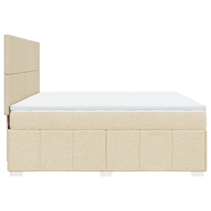 Pat continental cu saltea, crem, 180x200 cm, textil WALTI