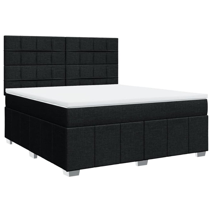 Pat box spring cu saltea, negru, 180x200 cm, catifea - WALTI WALTI