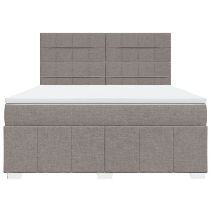 Pat continental cu saltea, gri taupe, 180x200 cm, textil - WALTI WALTI