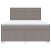 Pat continental cu saltea, gri taupe, 180x200 cm, textil - WALTI WALTI