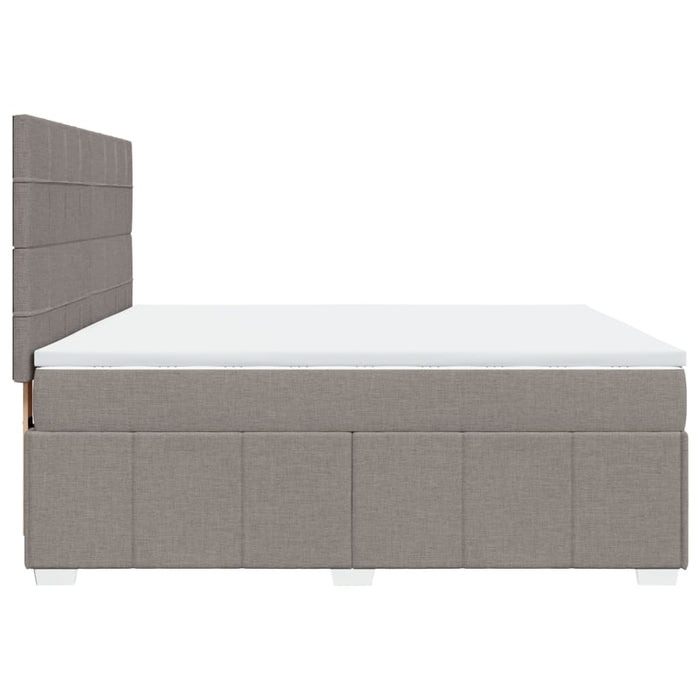 Pat continental cu saltea, gri taupe, 180x200 cm, textil - WALTI WALTI