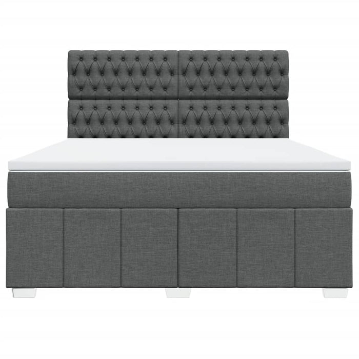 Pat box spring cu saltea, gri închis, 180x200 cm, textil - WALTI WALTI