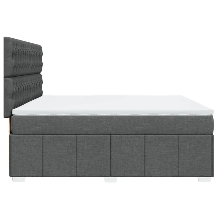 Pat box spring cu saltea, gri închis, 180x200 cm, textil - WALTI WALTI