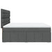 Pat box spring cu saltea, gri închis, 180x200 cm, textil - WALTI WALTI