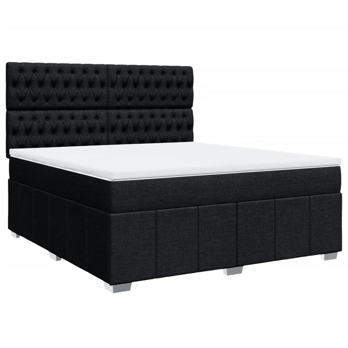 Pat box spring cu saltea, negru, 180x200 cm, catifea - WALTI WALTI