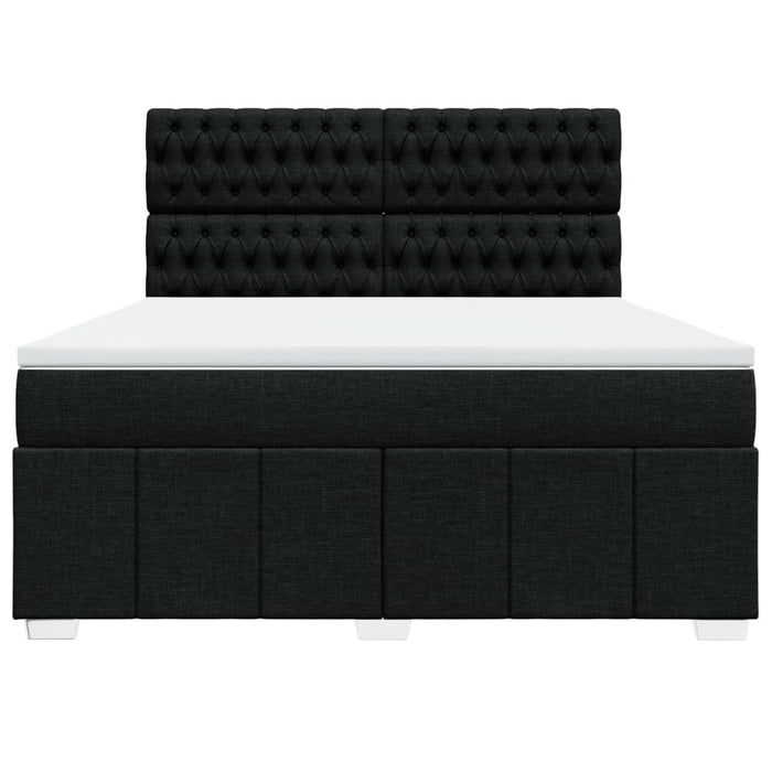 Pat box spring cu saltea, negru, 180x200 cm, catifea - WALTI WALTI
