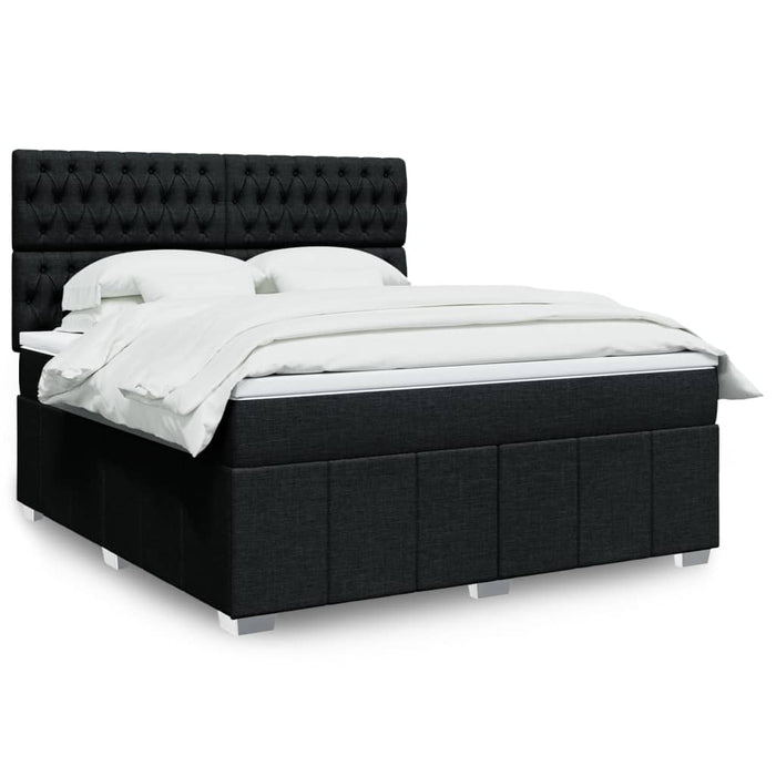 Pat box spring cu saltea, negru, 180x200 cm, catifea - WALTI WALTI