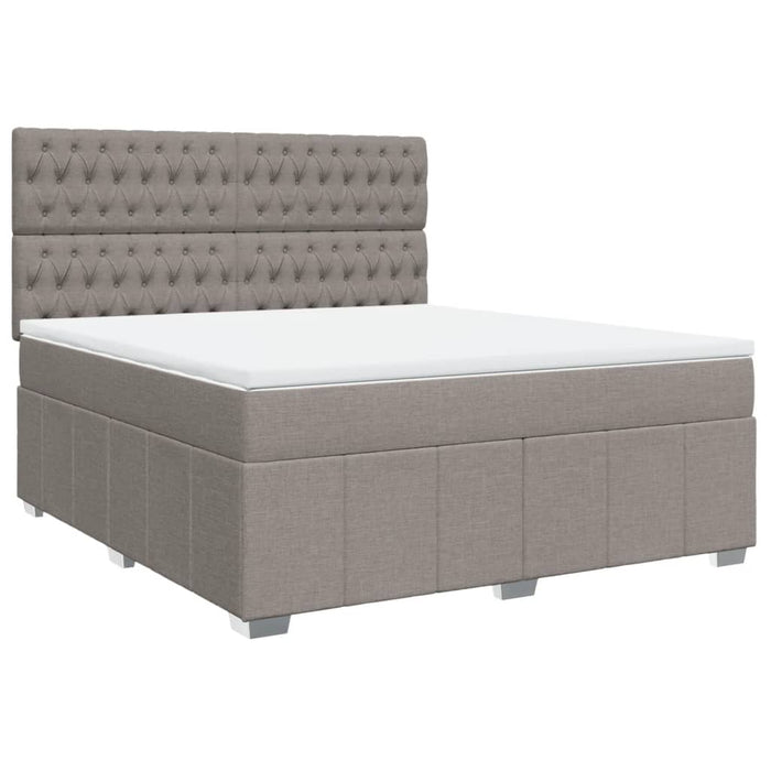 Pat continental cu saltea, gri taupe, 180x200 cm, textil - WALTI WALTI
