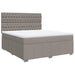 Pat continental cu saltea, gri taupe, 180x200 cm, textil - WALTI WALTI