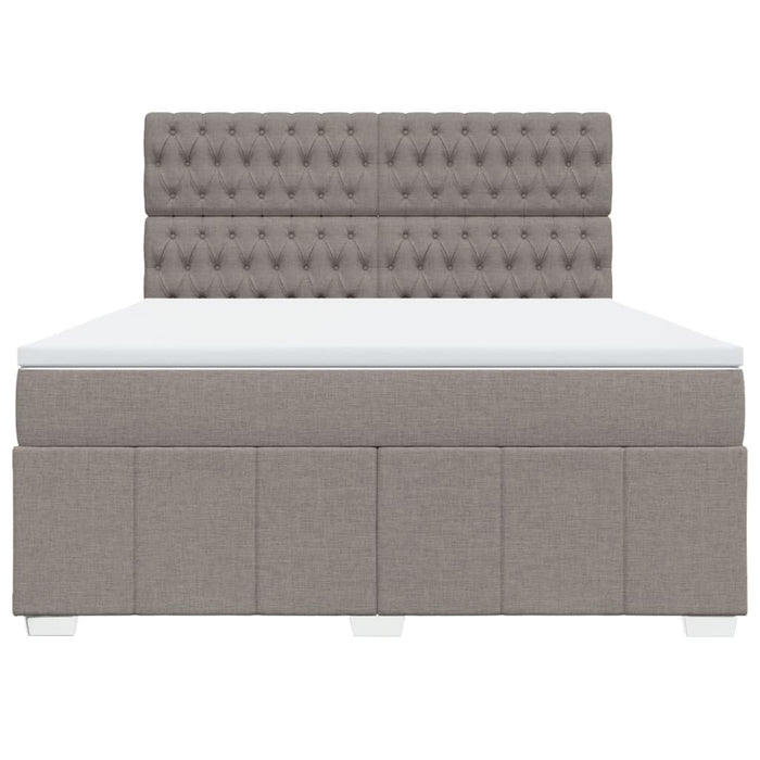 Pat continental cu saltea, gri taupe, 180x200 cm, textil - WALTI WALTI