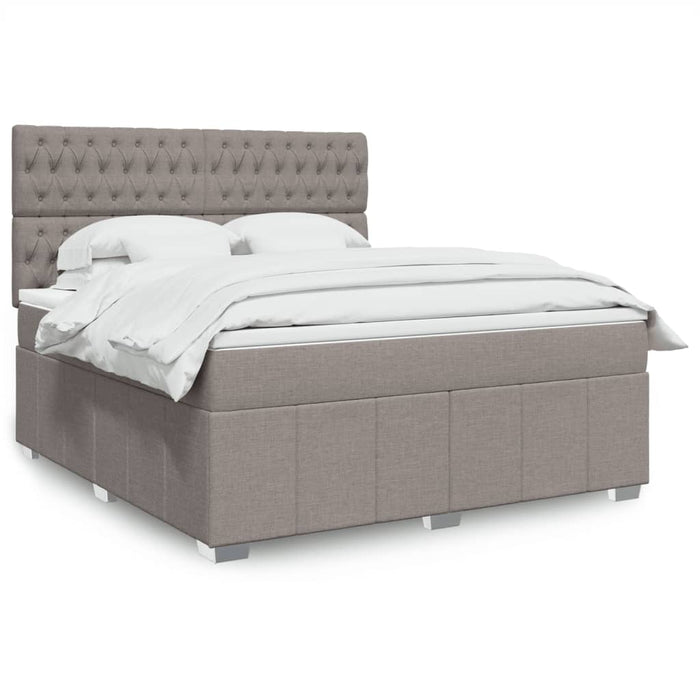 Pat continental cu saltea, gri taupe, 180x200 cm, textil - WALTI WALTI