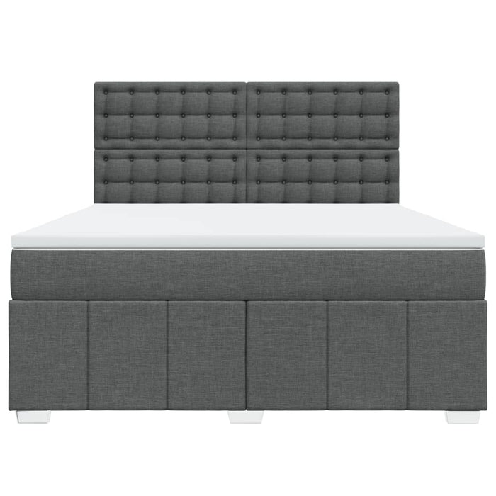 Pat box spring cu saltea, gri închis, 180x200 cm, textil - WALTI WALTI