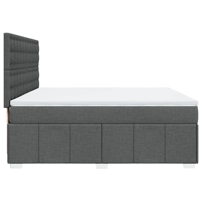 Pat box spring cu saltea, gri închis, 180x200 cm, textil - WALTI WALTI