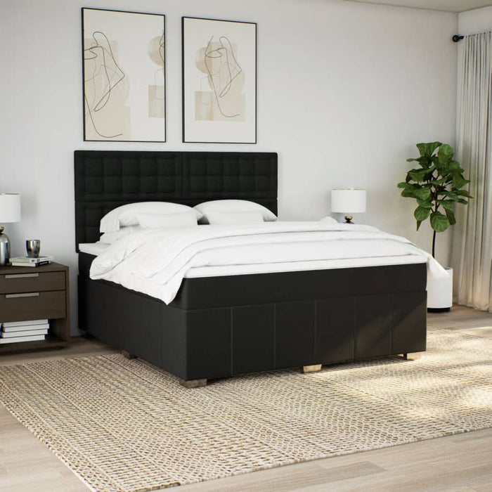 Pat box spring cu saltea, negru, 180x200 cm, catifea - WALTI WALTI