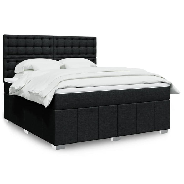 Pat box spring cu saltea, negru, 180x200 cm, catifea - WALTI WALTI