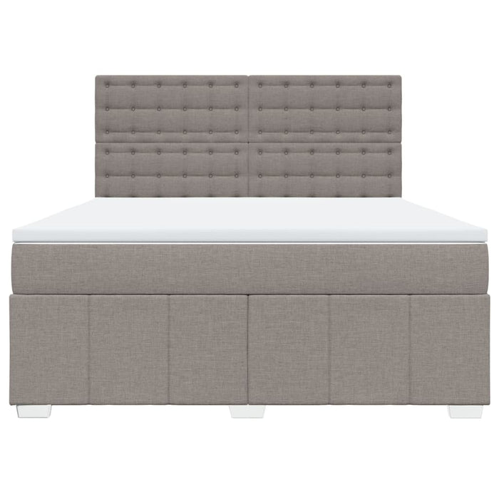 Pat continental cu saltea, gri taupe, 180x200 cm, textil WALTI