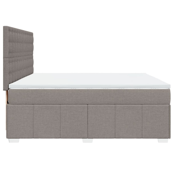 Pat continental cu saltea, gri taupe, 180x200 cm, textil WALTI