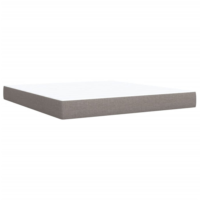 Pat continental cu saltea, gri taupe, 180x200 cm, textil WALTI