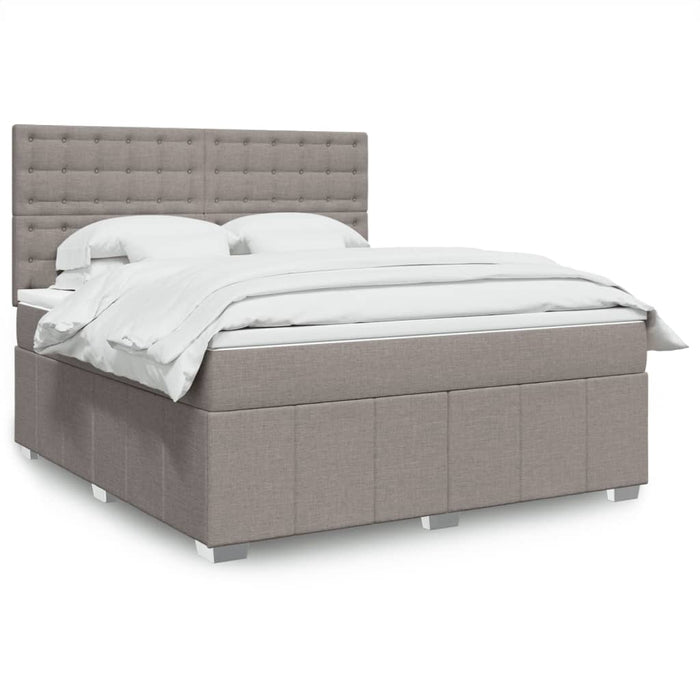 Pat continental cu saltea, gri taupe, 180x200 cm, textil WALTI