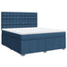 Pat box spring cu saltea, albastru, 180x200 cm, material textil - WALTI WALTI