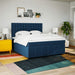 Pat box spring cu saltea, albastru, 180x200 cm, material textil - WALTI WALTI
