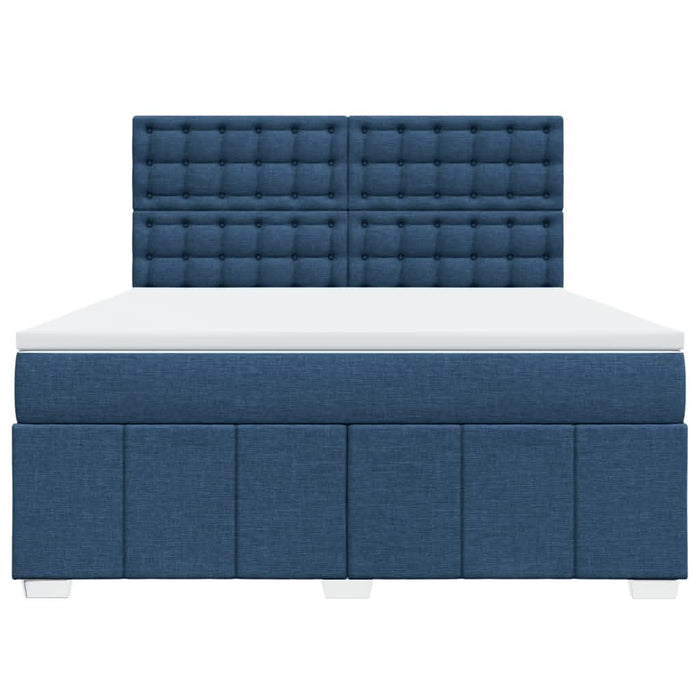 Pat box spring cu saltea, albastru, 180x200 cm, material textil - WALTI WALTI