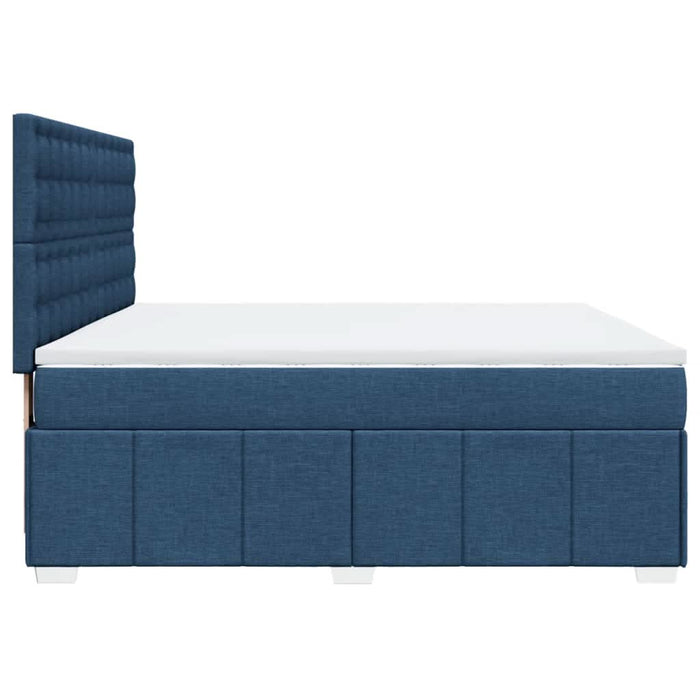 Pat box spring cu saltea, albastru, 180x200 cm, material textil - WALTI WALTI