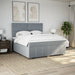Pat box spring cu saltea, gri deschis, 200x200 cm, textil - WALTI WALTI